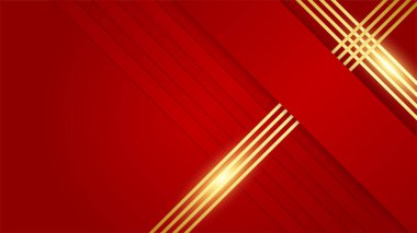 Modern kırmızı altın arkaplan vektörü illüstrasyonu