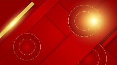 Modern kırmızı altın arkaplan vektörü illüstrasyonu