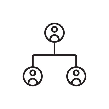 Siyahi taslak tarzlı Organizasyon Ekibi ve Yönetim simgesi. Toplantı, ortaklık, strateji, üye, konferans, tartışma, işbirliği. Vektör illüstrasyonu