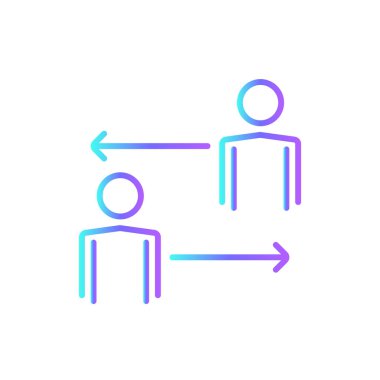 Takım Paylaşımı Takım Çalışması ve Yönetim ikonu mavi duoton tarzında. İletişim, paylaşım, sosyal, ortaklık, topluluk, bağlantı, iletişim. Vektör illüstrasyonu