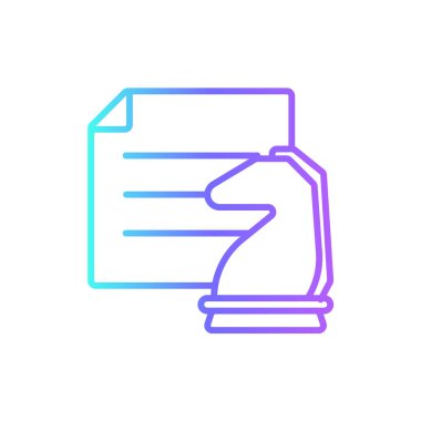 Strateji Takım Çalışması ve Yönetim ikonu mavi duoton tarzında. Fikir, başarı, hedef, kavram, çözüm, amaç, plan. Vektör illüstrasyonu