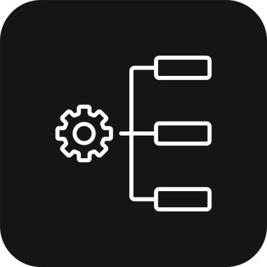 Proje Yönetimi Takım Çalışması ve Yönetim simgesi ile siyah doldurulmuş çizgi biçimi. konsept, plan, program, organizasyon, rapor, strateji, süreç. Vektör illüstrasyonu