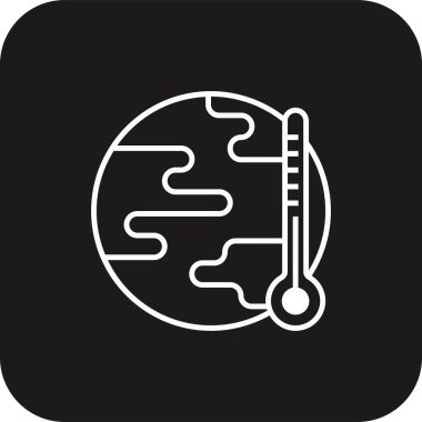 Sıcaklık çevre dostu simge ile siyah doldurulmuş çizgi tarzı. Termometre, soğuk, sıcak, hava, meteoroloji, gökyüzü, iklim. Vektör illüstrasyonu