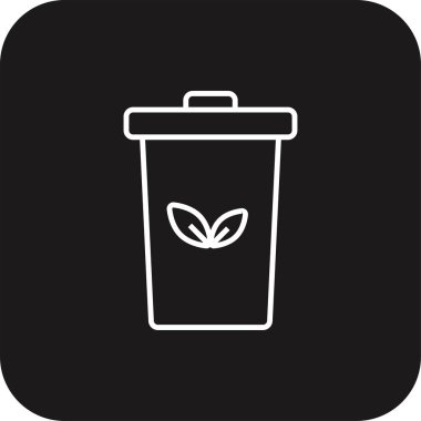 Çöp kutusu çevre dostu simge siyah doldurulmuş çizgi tarzı. Çöp, atık, geri dönüşüm, geri dönüşüm, çevre, sepet, yeniden kullanım. Vektör illüstrasyonu