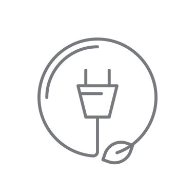 Siyah çizgili çevre dostu bir ikon. Ekoloji. Vektör illüstrasyonu