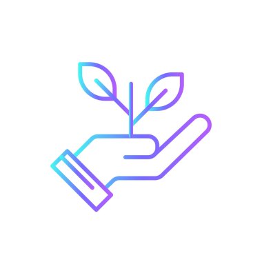 Bitki tomurcukları mavi duoton tarzında çevre dostu ikon. Yaprak, bitki, büyüme, tohum, bahçe, organik, çevre. Vektör illüstrasyonu