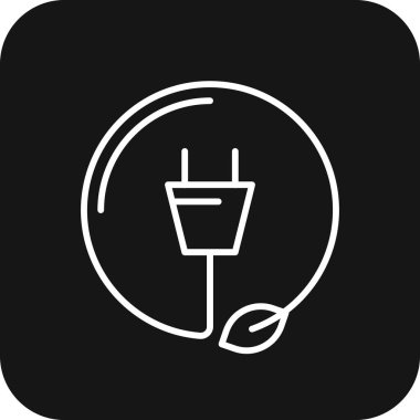 Siyah çizgili çevre dostu bir ikon. Ekoloji. Vektör illüstrasyonu