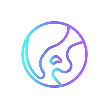 Mavi duoton tarzında Dünya Çevre dostu bir ikon. dünya, dünya, küresel, gezegen, küre, coğrafya, kara. Vektör illüstrasyonu