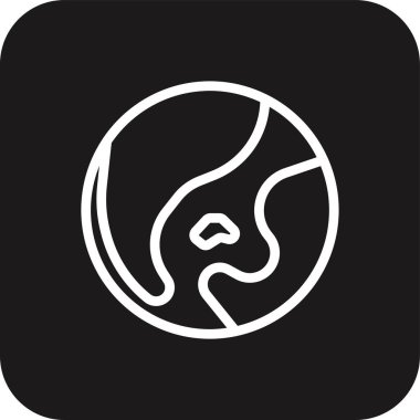 Siyah çizgili Dünya çevre dostu bir ikon. dünya, dünya, küresel, gezegen, küre, coğrafya, kara. Vektör illüstrasyonu