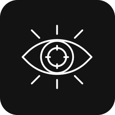 Siyah çizgi biçimli Vission Takım Çalışması ve Yönetim simgesi. konsept, görev, çözüm, fikir, hedef, taktik, süreç. Vektör illüstrasyonu