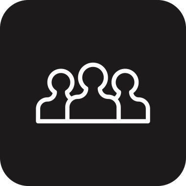 Siyah çizgili, Takım Çalışması ve Yönetim ikonu. takım, grup, kişi, sosyal, insan, kullanıcı, avatar. Vektör illüstrasyonu