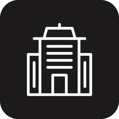 Ofis Takım Çalışması ve Yönetim simgesi, siyah doldurulmuş çizgi tarzı. İş, set, ev, ev, bina, ortaklık, organizasyon. Vektör illüstrasyonu