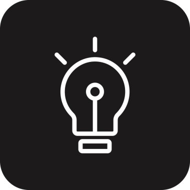 Siyah doldurulmuş çizgi biçimli Fikir Takımı ve Yönetim simgesi. yaratıcı, yenilik, ışık, ampul, çözüm, parlak, lamba. Vektör illüstrasyonu