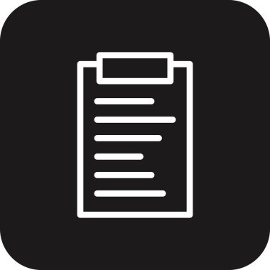 Siyah çizgili takım çalışması ve yönetim simgesini listele. belge, kontrol listesi, rapor, form, not, kağıt, defter. Vektör illüstrasyonu