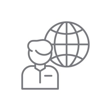 Dış kaynak Takım Çalışması ve Siyah Taslak Tarzı olan Yönetim simgesi. İnsan, ortaklık, iş, adam toplama, işbirliği, çalışan, kariyer. Vektör illüstrasyonu