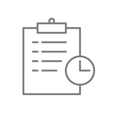 Siyah taslak stili olan Planlama Ekibi ve Yönetim simgesi. Strateji, program, hedef, süreç, kağıt, hedef, rapor. Vektör illüstrasyonu