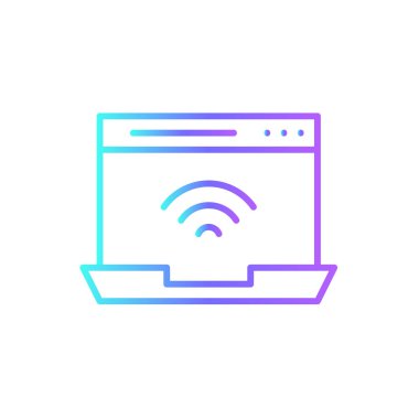 Mavi duoton tarzında İnternet Takım Çalışması ve Yönetim simgesi. Takım. Vektör illüstrasyonu