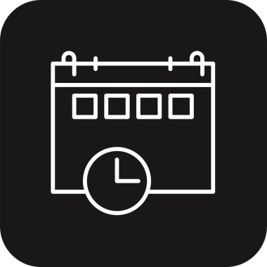 Takım çalışması ve yönetim simgesini siyah doldurulmuş satır biçiminde ayarla. Zaman, takvim, tarih, hatırlatma, plan, randevu, mühlet. Vektör illüstrasyonu