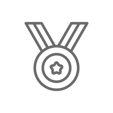 Siyah ana hatlı Başarı Takım Çalışması ve Yönetim simgesi. Başarı, hedef, yıldız, kariyer, kupa, yarışma, madalya. Vektör illüstrasyonu