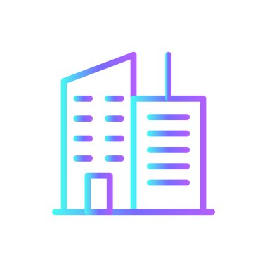 Ofis Takım Çalışması ve Yönetim ikonu mavi duoton tarzında. İş, set, ev, ev, bina, ortaklık, organizasyon. Vektör illüstrasyonu