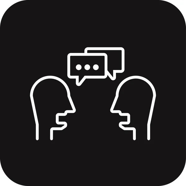 Kommunikation Teamwork Und Management Ikone Mit Schwarzem Zeilenstil Technologie Chat — Stockvektor