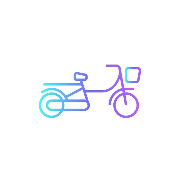 Mavi Duoton Tarzı Bisiklet Çevre Dostu Ikon Bisiklet Ulaşım Aktivite — Stok Vektör
