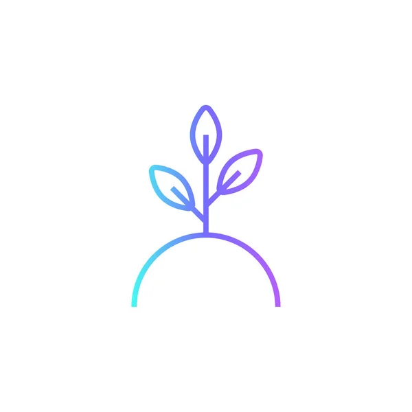 植物芽生态友好图标与蓝色双子叶风格 矢量说明 — 图库矢量图片