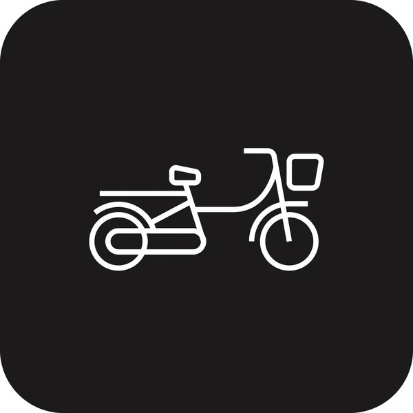 Bicyclette Icône Écologique Avec Ligne Noire Remplie Style Vélo Transport — Image vectorielle