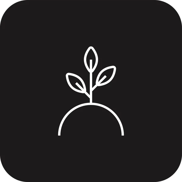 Растительные Почки Эко Дружественный Значок Черным Заполненным Стилем Линии Листья — стоковый вектор