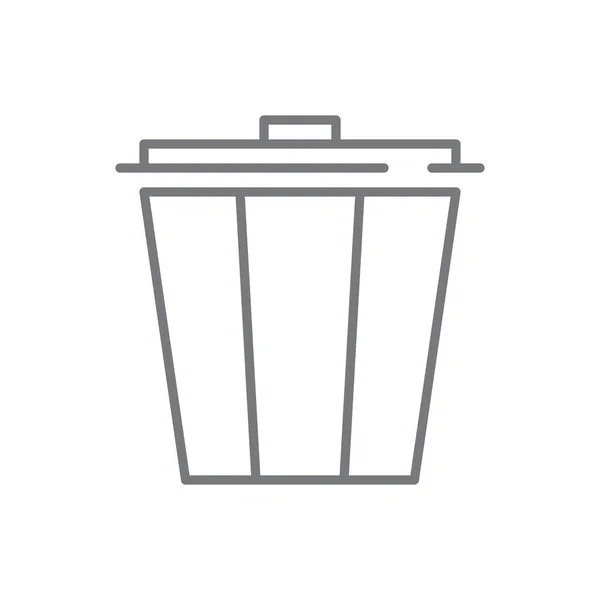 Bin Lixo Ícone Eco Amigável Com Estilo Contorno Preto Lixo — Vetor de Stock