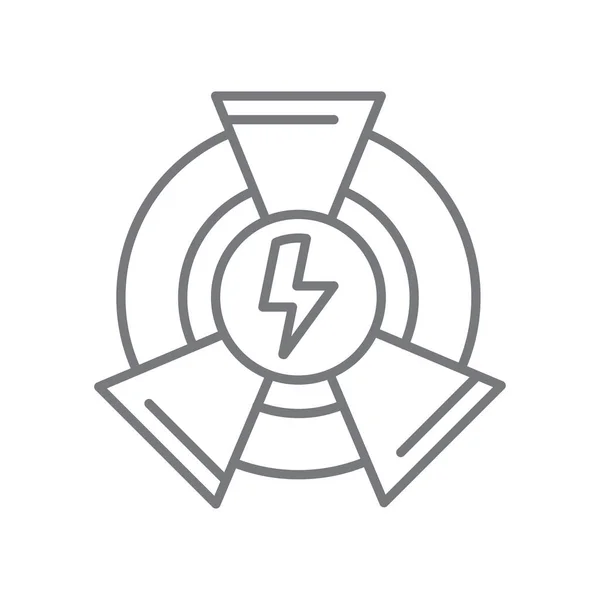 Elektryczna Ikona Przyjazna Dla Środowiska Czarnym Obrysem Energia Energia Elektryczność — Wektor stockowy