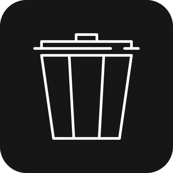 Mülleimer Umweltfreundliches Symbol Mit Schwarz Gefülltem Zeilenstil Müll Abfall Recycling — Stockvektor
