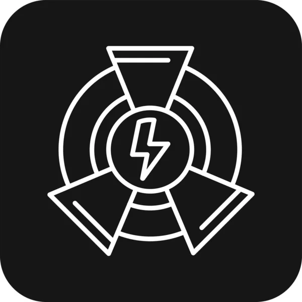 Elektryczna Ikona Przyjazna Dla Środowiska Czarną Linią Energia Energia Elektryczność — Wektor stockowy