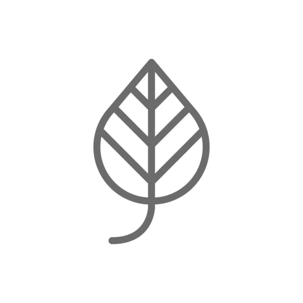 葉黒のアウトラインスタイルのエコフレンドリーなアイコン 有機物 ベクターイラスト — ストックベクタ