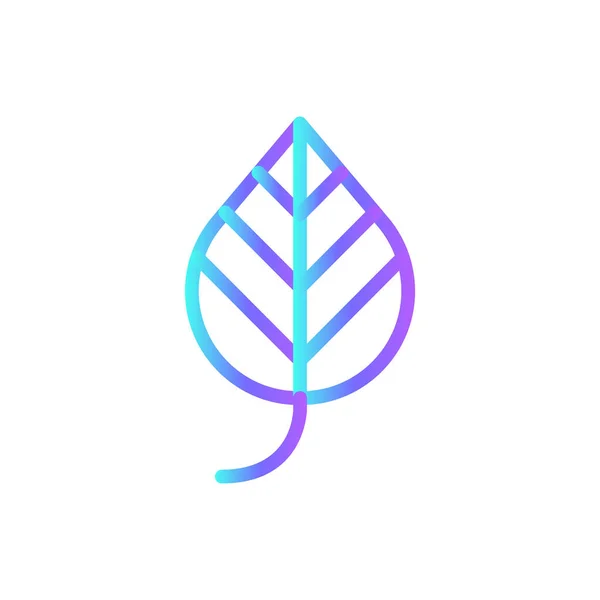 Icona Leaf Eco Friendly Con Stile Duotono Blu Pianta Organico — Vettoriale Stock