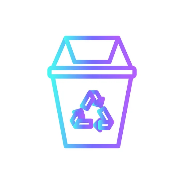 Mülleimer Umweltfreundliche Ikone Mit Blauem Duoton Stil Müll Abfall Recycling — Stockvektor