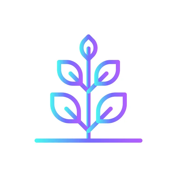 Посадите Экологически Чистую Икону Стиле Голубого Дуотона Листья Растения Рост — стоковый вектор