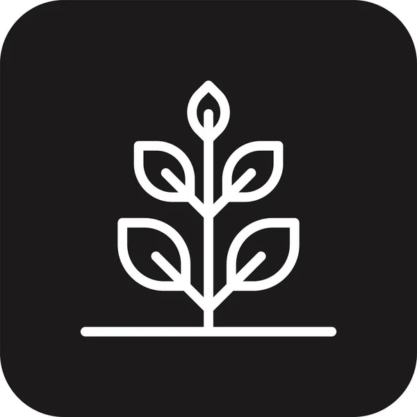 Посадите Эко Икону Черной Линией Листья Растения Рост Семена Сад — стоковый вектор
