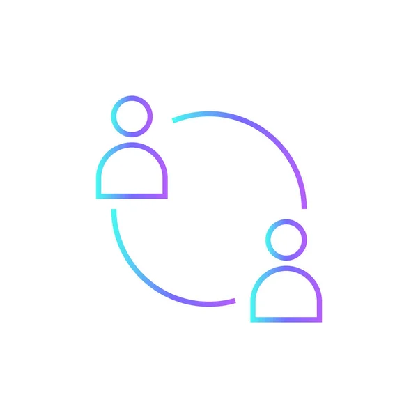 Icône Communication Teamwork Management Avec Style Bleu Duotone Technologie Chat — Image vectorielle