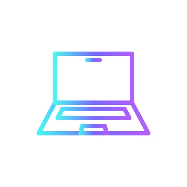 Laptop Icono Trabajo Equipo Gestión Con Estilo Duotono Azul Notebook — Vector de stock