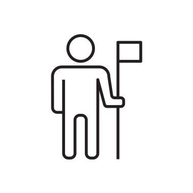 Lider İş Adamları simgesi siyah çizgili. İnsan, insan, başarı, insan, menajer, iş adamı, liderlik. Vektör illüstrasyonu