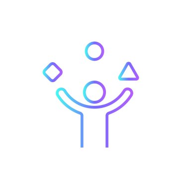 Yetenek ve İşadamları ikonu mavi duoton tarzında. konsept, strateji, çözüm, kişi, meydan okuma, hedef, performans. Vektör illüstrasyonu