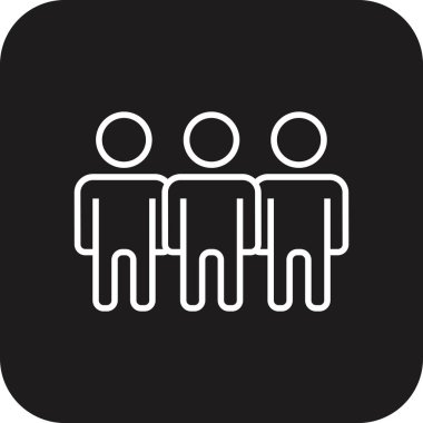 Siyah çizgili takım iş ikonu. Takım çalışması, insanlar, ortaklık, grup, kişi, toplantı, iletişim. Vektör illüstrasyonu