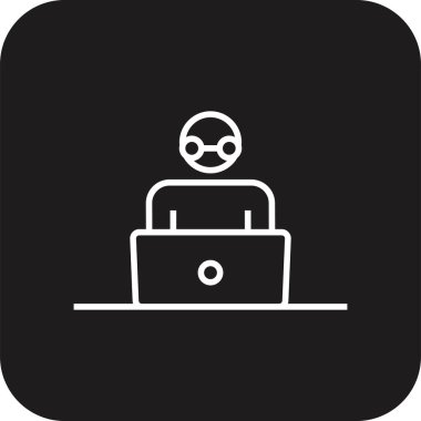 Çalışan İş Adamları simgesi, siyah doldurulmuş çizgi tarzı. Takım, ortaklık, kişi, ofis, toplantı, iş, iş. Vektör illüstrasyonu