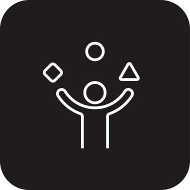 Yetenekler, iş adamları simgesi, siyah çizgi şeklinde. konsept, strateji, çözüm, kişi, meydan okuma, hedef, performans. Vektör illüstrasyonu