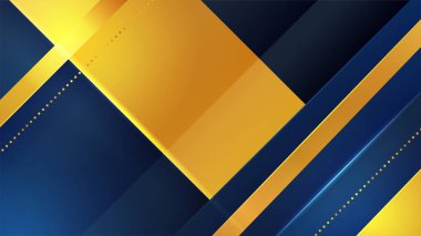 Modern soyut mavi ve altın geometrik tasarım arka planı