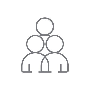 Takım İş Adamları simgesi siyah hatlı. Takım çalışması, insanlar, ortaklık, grup, kişi, toplantı, iletişim. Vektör illüstrasyonu