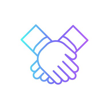 İşbirliği işadamları ikonu mavi duoton tarzında. Takım, ortaklık, takım çalışması, arkadaşlık, el sıkışma, ilişki. Vektör illüstrasyonu