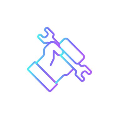 İş adamı ikonu mavi duoton tarzında. iş, insan, set, başarı, strateji, kariyer, eğitim. Vektör illüstrasyonu