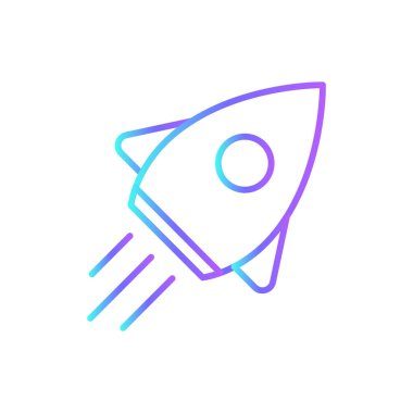 Mavi duoton tarzında bir iş adamı simgesi başlat. Fikir, strateji, konsept, ampul, yenilik, fırlatma, yaratıcı. Vektör illüstrasyonu